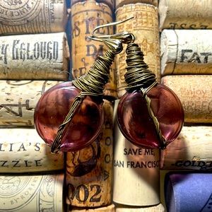 Aubergine Glass Earrings